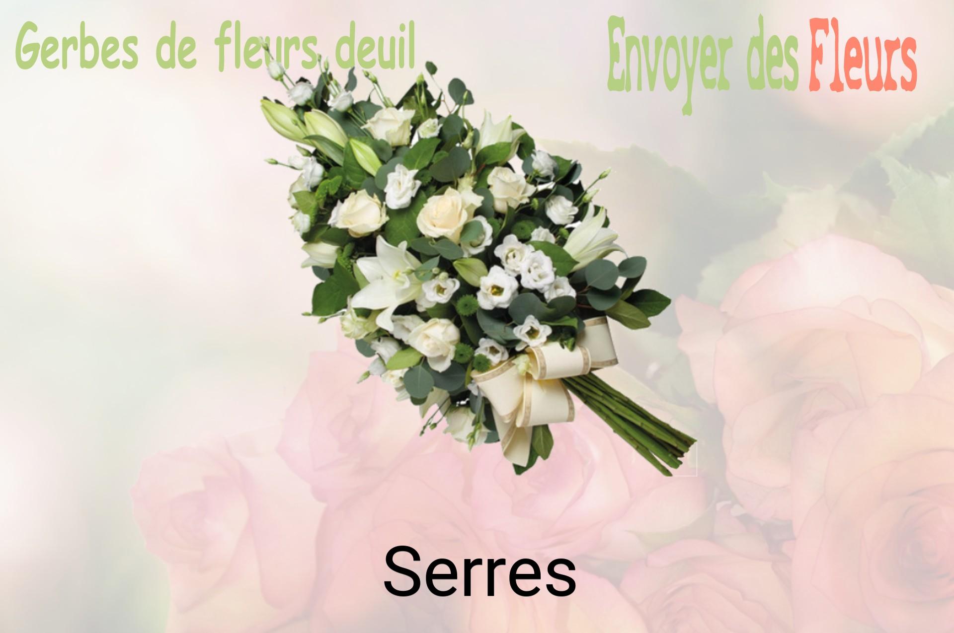 Gerbe de fleurs de deuil livrée à Serres